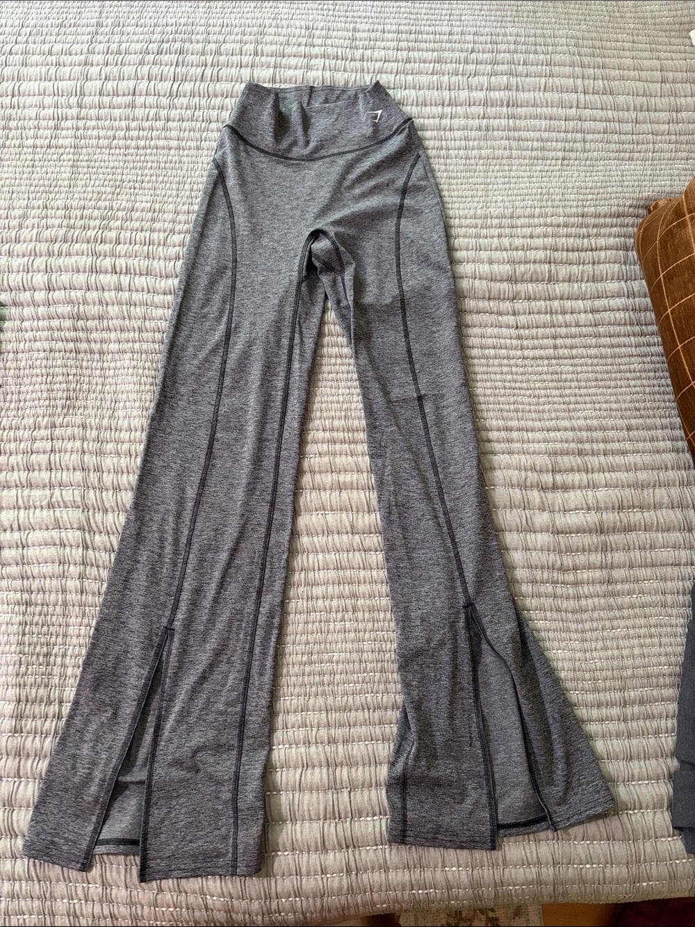 Gymshark Gray High-Waist Marl Flare Active Pants